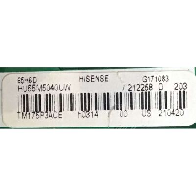 KIT DE TARJETAS HISENSE / MAIN 212258 / RSAG7.820.6715/ROH / 210420 / FUENTE 210454 / RSAG7.820.7426/ROH / HLL-6570WC / T-CON 5565T50C04 / 55.65.T50.C04 / 65T50-C06 / PANEL HD650M5U51-B1\S0\GM\ROH / DISPLAY T650QVN06.1 / MODELO 65H6D - Imagen 5